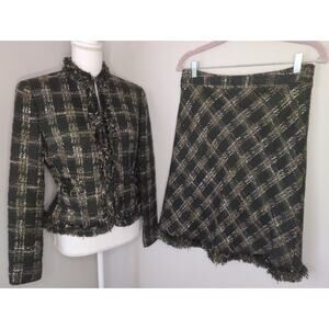 Allen by Allen Swartz tweed knit chic skirt blazer set 6